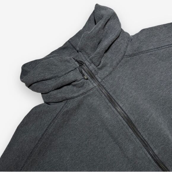 Lululemon Hug It Out Full Zip Sweater Funnel Neck Heathered Black/Grey 12 - Picture 10 of 16